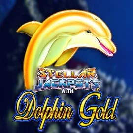 Dolphin Gold with Stellar Jackpots online game logo by Lightning Box Game on idealcasino.ch